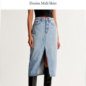 NWT ABERCROMBIE DENIM MIDI SKIRT